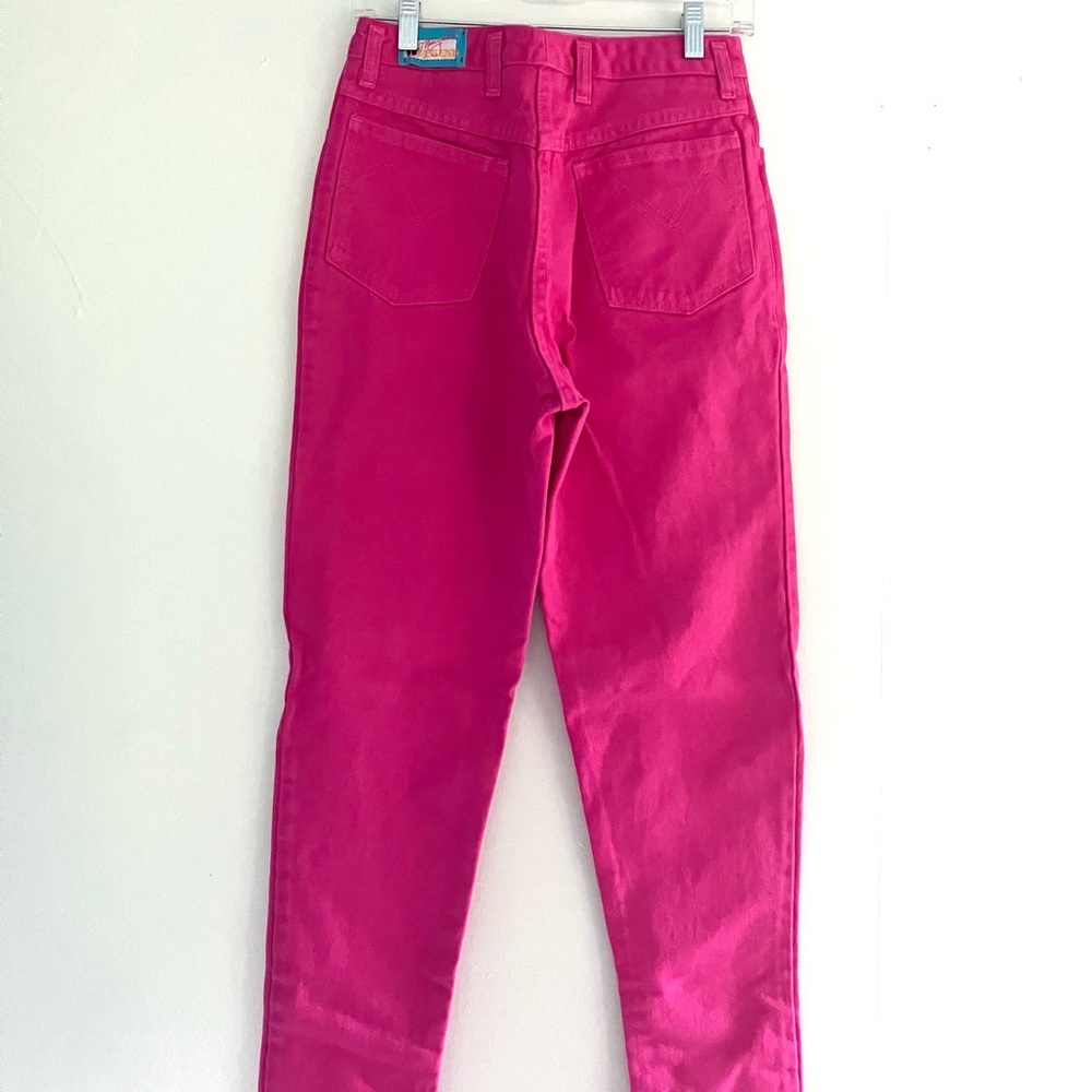 Vintage 80’s hot pink fuchsia high waist rise denim mom jeans - Picture 5 of 10